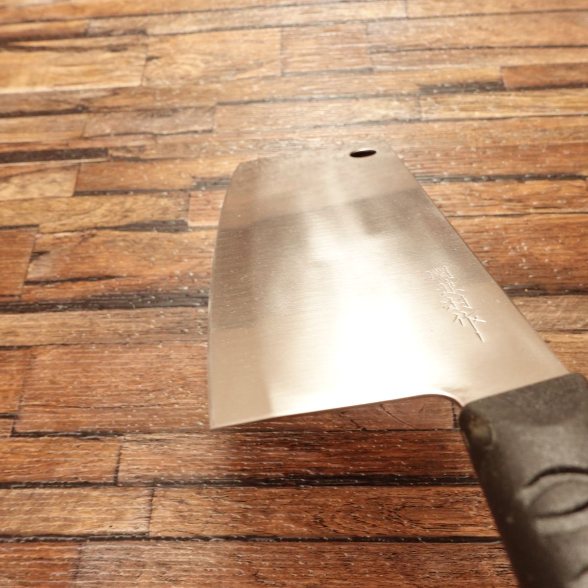 Seki Kanemura Chinese Cleaver, Sharpened, Double Bevel, Stainless Steel, Hooked Handle, 180mm