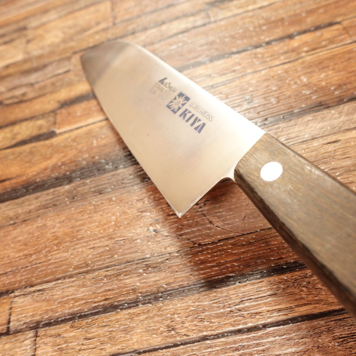 KIYA Santoku Knife, Sharpened, All-Purpose Knife, Edelweiss, Stainless Steel