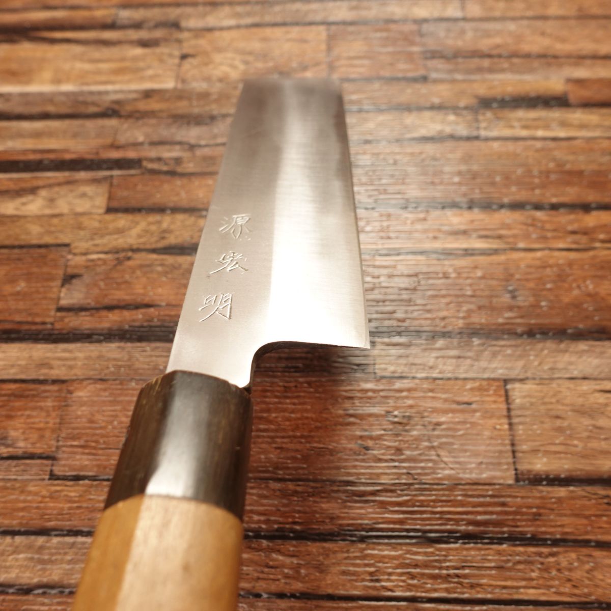 Minamoto Hiroaki Usuba Knife, Sharpened, Kanto Style, Water Buffalo Handle, Single Bevel, Vegetable Knife