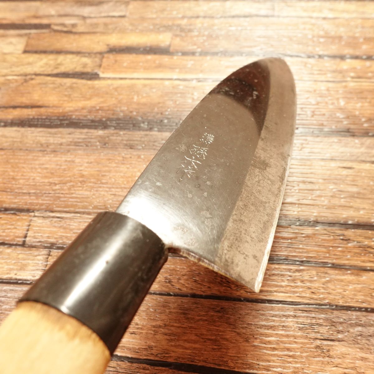 Noshu Magoroku Ai-Deba Knife, Sharpened, Funayuki Knife, Black Forged, Black Coating, Single-Bevel Japanese Santoku, Thin Blade