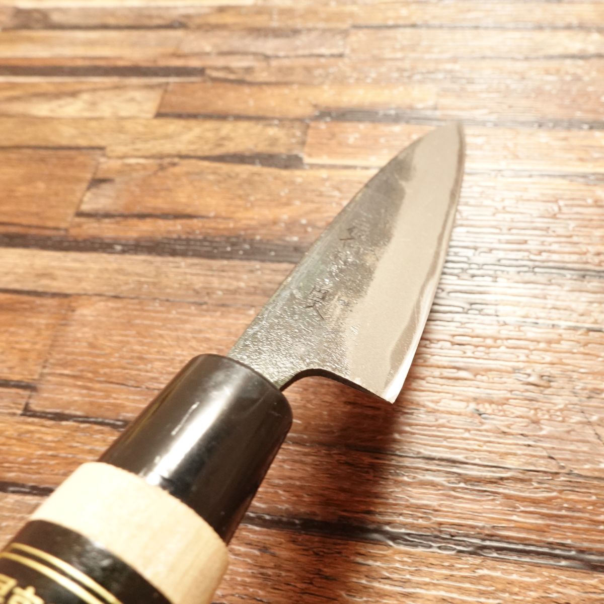 Tosa Yamanishi Japanese Petty Knife, Sharpened, Black-Forged, Nishiyama Shokai, Aogami Steel with Alloy, 125mm