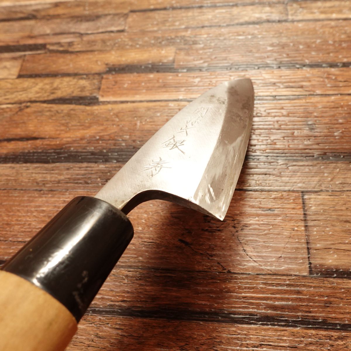 Sekimagoroku Aji-Kiri Knife, Sharpened, Ginju, Small Deba Knife, Hagane Steel, 105mm