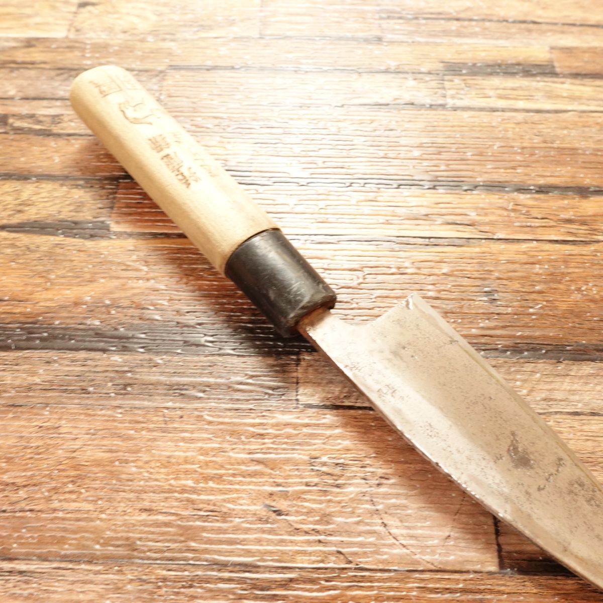 Echizen Cat Mark Aji-kiri Knife, Sharpened, Ko-Deba Style, “Special Make”, 100mm