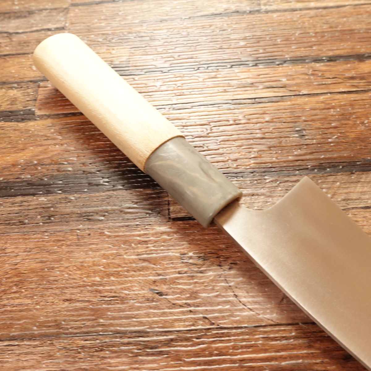 Sekimagoroku Aji-kiri Knife, Sharpened, Ginju Series, Ko-Deba Style, Stainless Steel, Marble Handle, Near Unused, 105mm