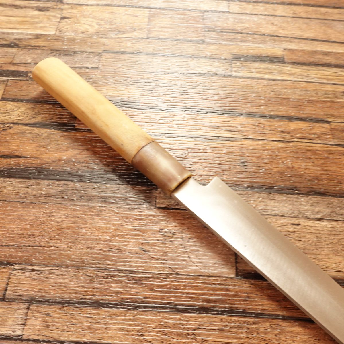 Mosaku Yanagiba Knife, Sharpened, Sashimi Knife, Marble Handle, Light Use, 185mm