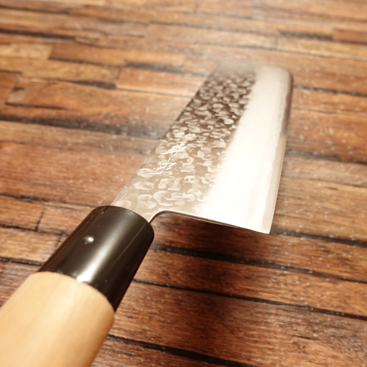 Kanesada Unsui Nakiri Knife, Sharpened, Hammered Pattern, Hon-Warikomi, Nearly Unused, Stored Item