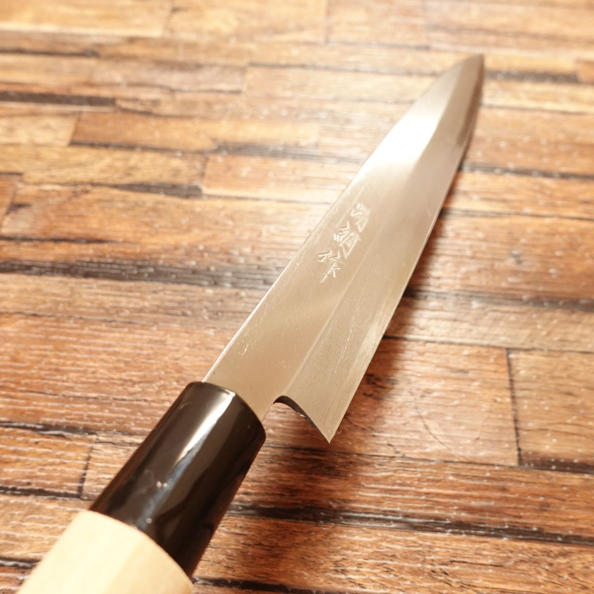Kiyotuna Yanagiba Knife, Sharpened, Sashimi Knife, Nearly Unused, Made by Kiyotuna