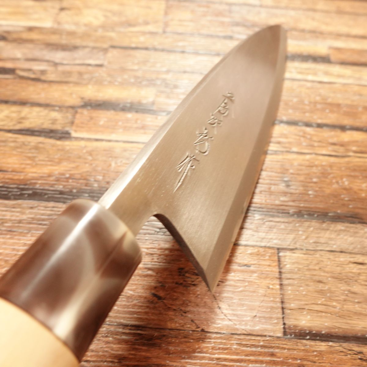 Tojiro Deba Knife, Sharpened, Yasuki Steel, Shirogami, Marble Handle, Unused