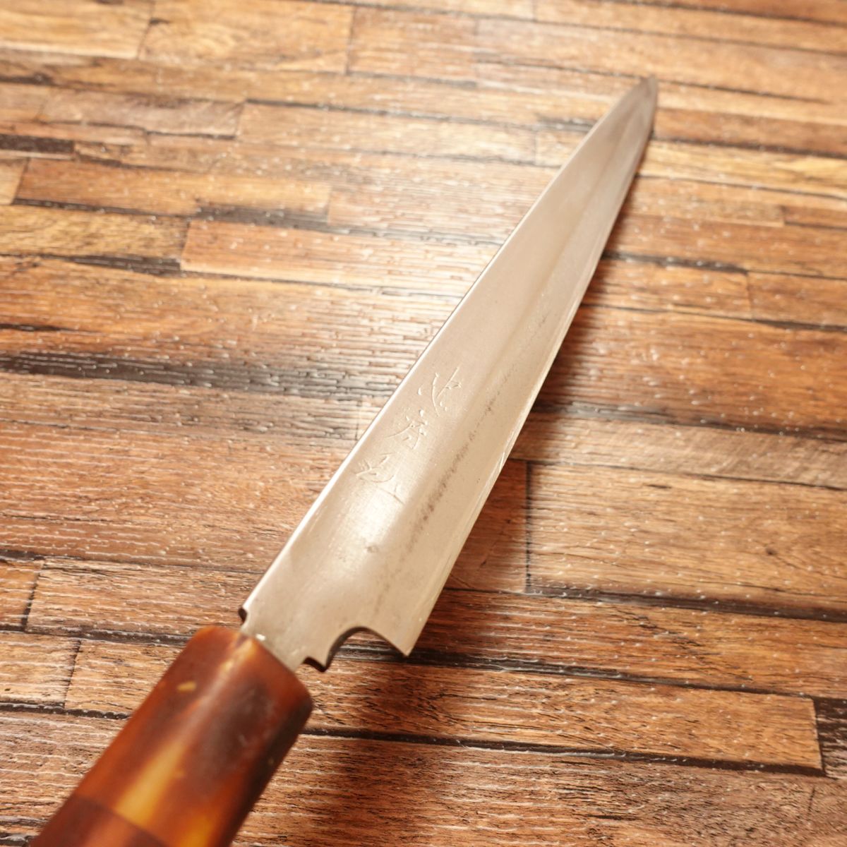 Tadafusa Yanagiba Knife, Sharpened, Sashimi Knife, Buffalo Handle, Carbon Steel