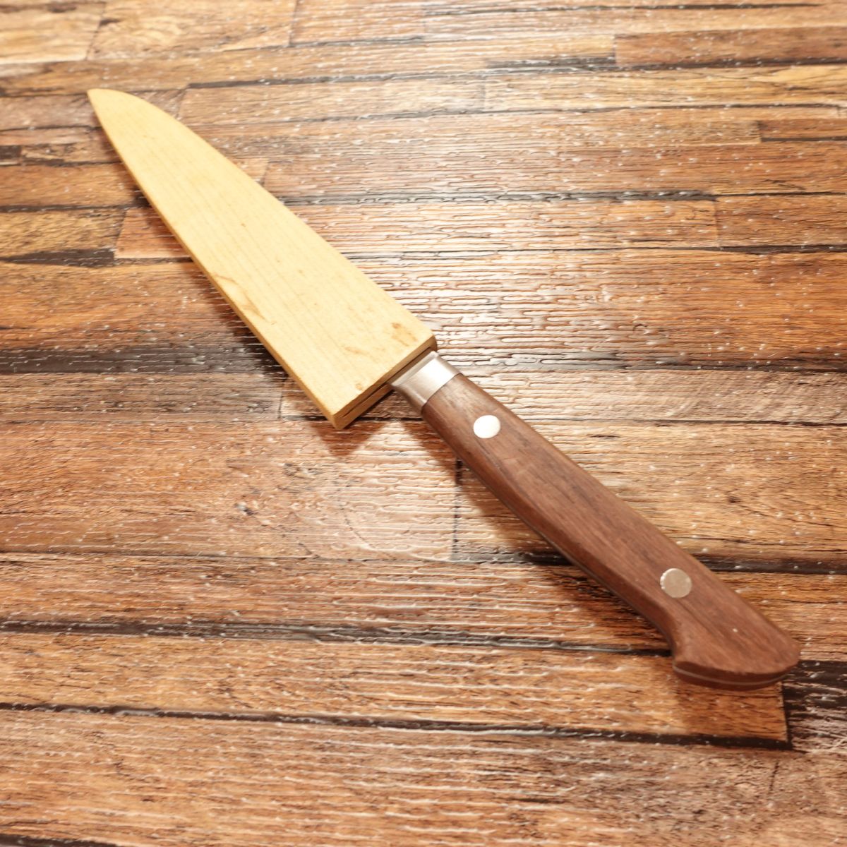 Sakai Toji Petty Knife, Sharpened, Masashige Make, Fruit Knife, Stainless Steel, With Wooden Sheath, Minimal Signs of Use