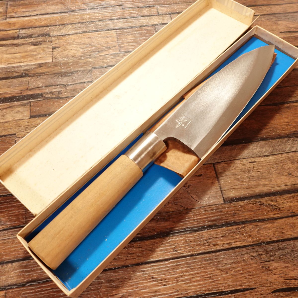 Kanegen Deba Knife, Sharpened, Hagane Steel, Kakugen Marking, Near Mint with Box, 155mm