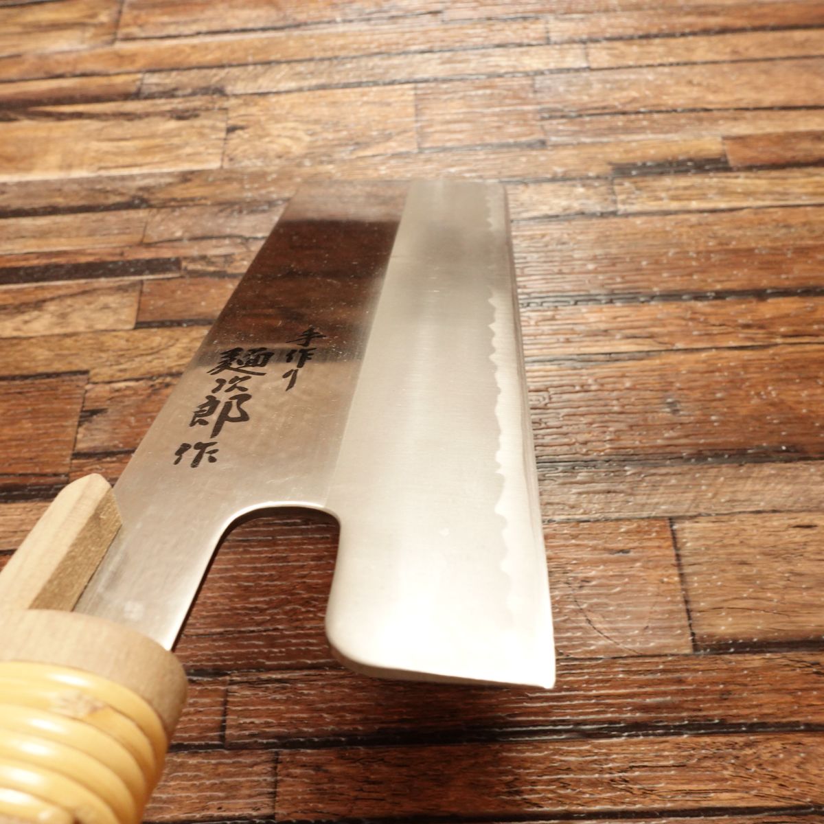 Menjiro Noodle Cutter Knife, Sharpened, Soba Cutter, Stainless Steel, Handmade, Crafted by Menjiro, 215mm