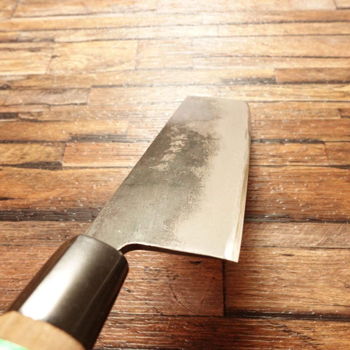 Tosa Katakane Nakiri Knife, Sharpened, Kurouchi Finish, With Seal, Unused Stored Item, Boxed, 165mm