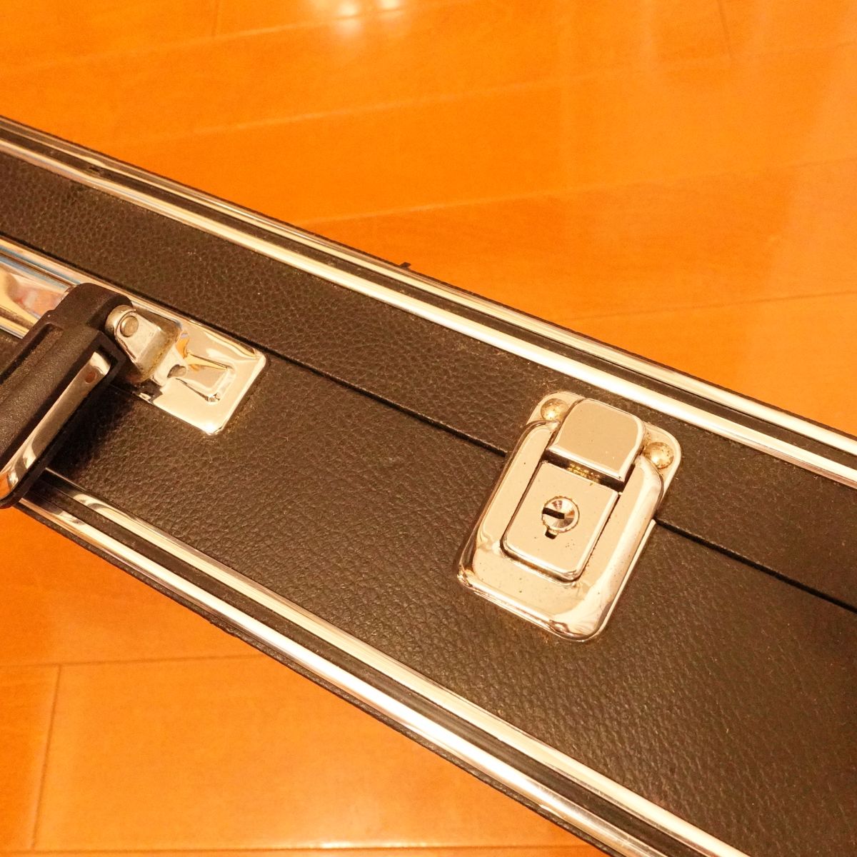 Chef’s Knife Hard Case, Black, Knife Storage Bag, Leather, Good Condition, Minimal Wear, With Key and Extras