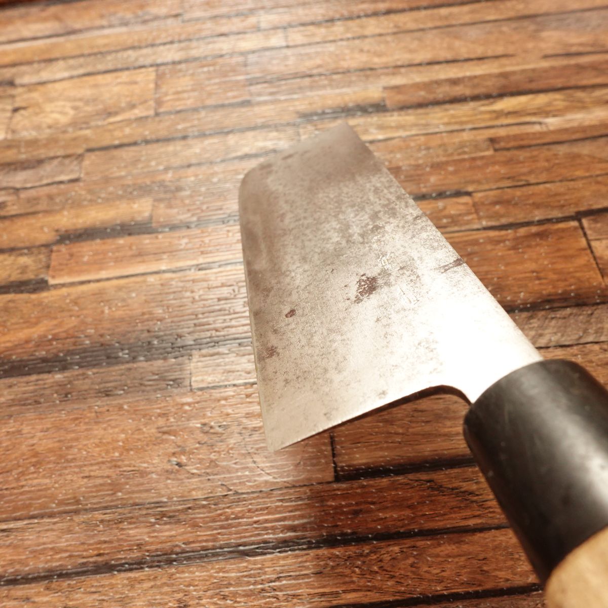 Toshiuma Nakiri Knife, Sharpened, Double Bevel, Carbon Steel, Yamatoshi Special Edition, 170mm