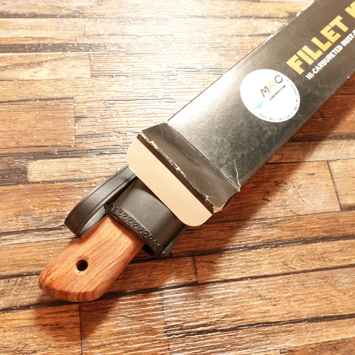 MAC Fillet Knife, Sharpened, Sheath Knife, With Scabbard, Stainless Steel, Unused Stored Item, With Box, 160mm