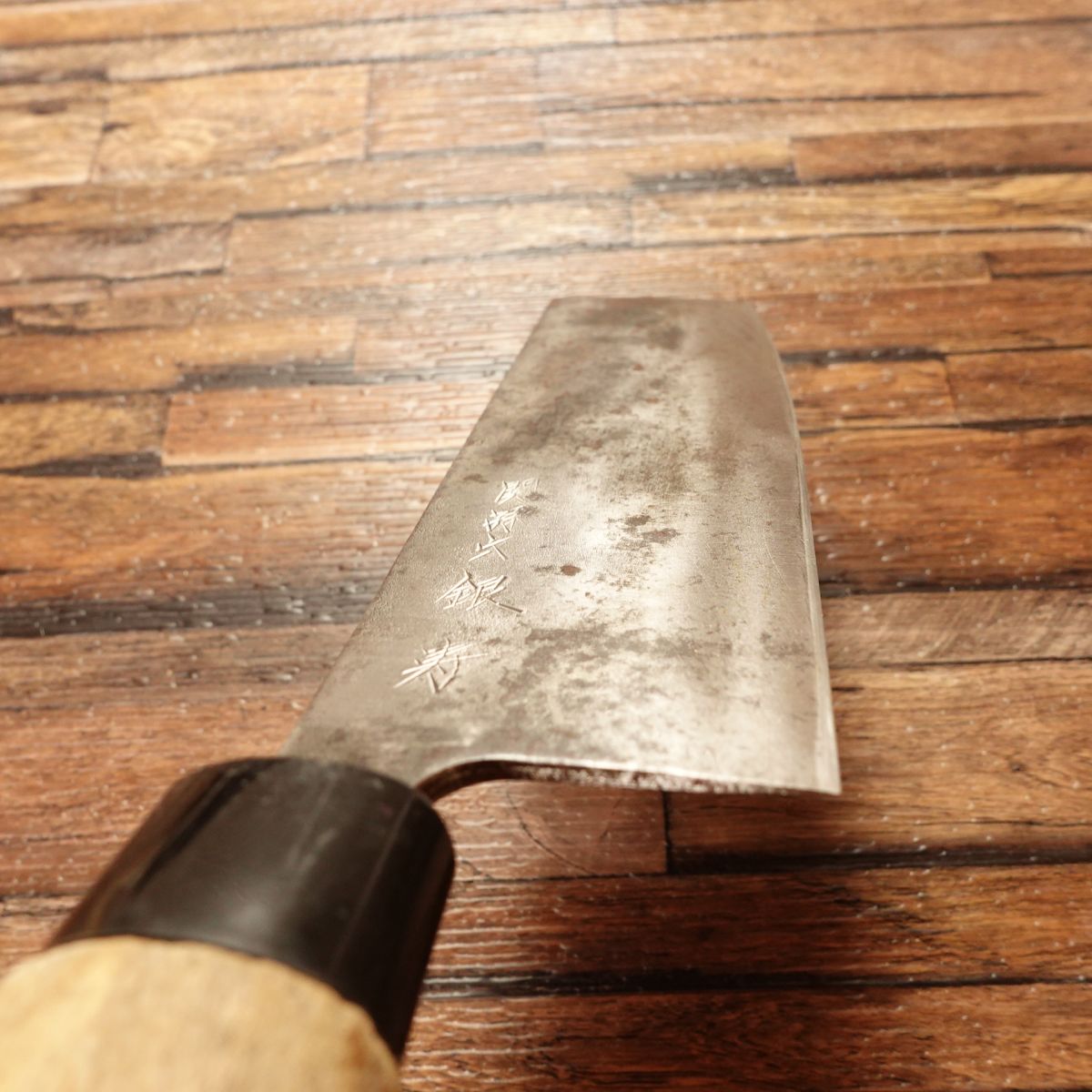 Sekimagoroku Nakiri Knife, Sharpened, Ginju, Black-Forged, Nakiri, 165mm