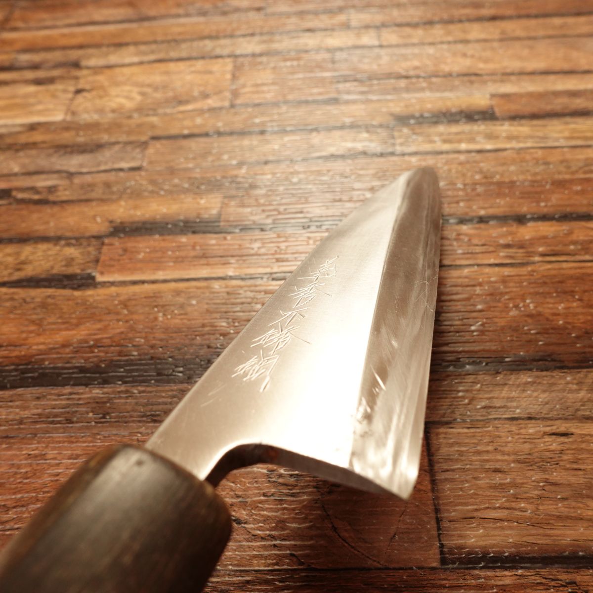 Kikuhide Deba Knife, Sharpened, Water Buffalo Handle, Kikuhide Stainless, Single Bevel, 160mm