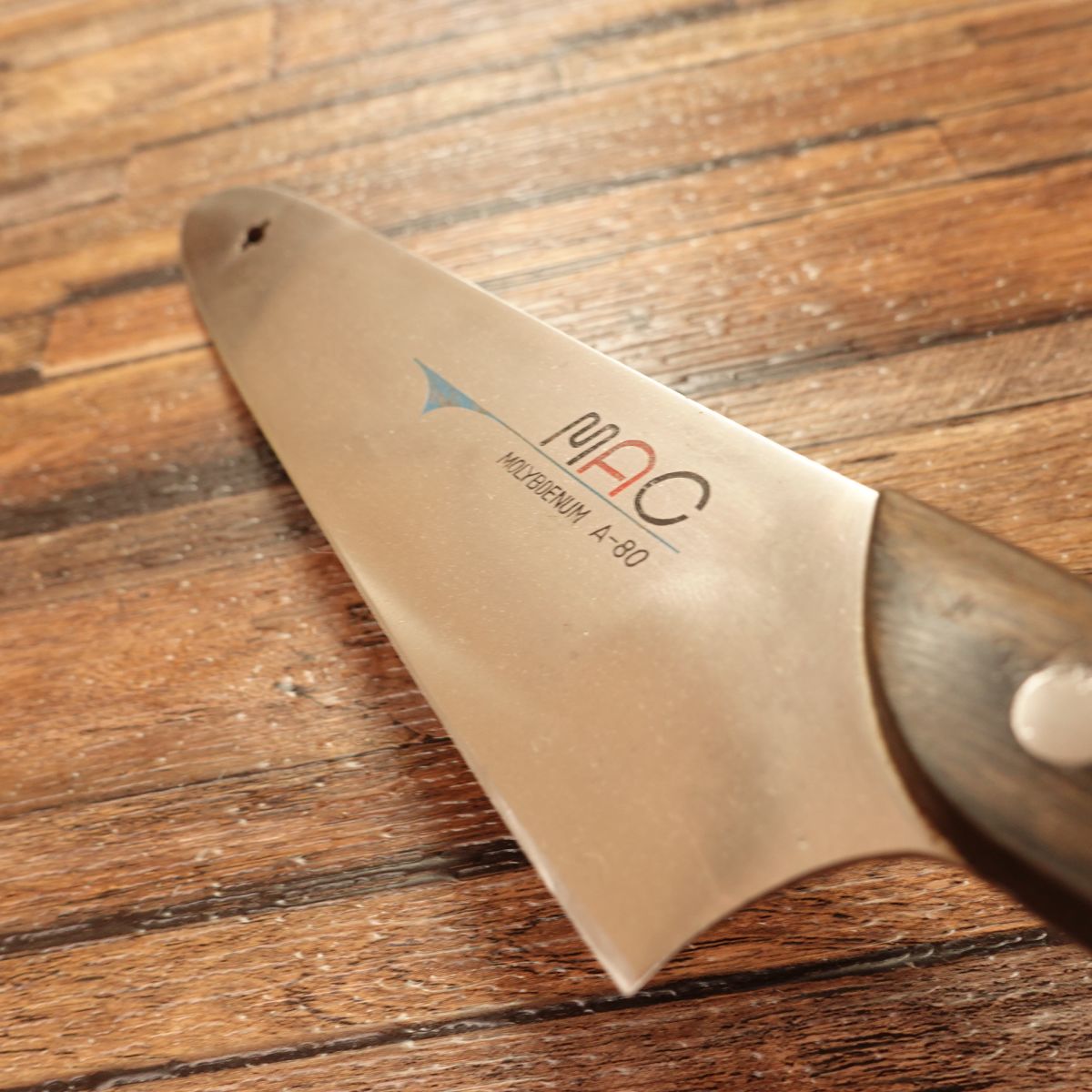MAC All-Purpose Knife A-80, Sharpened, Molybdenum Stainless, Santoku/Gyuto Hybrid, 195mm