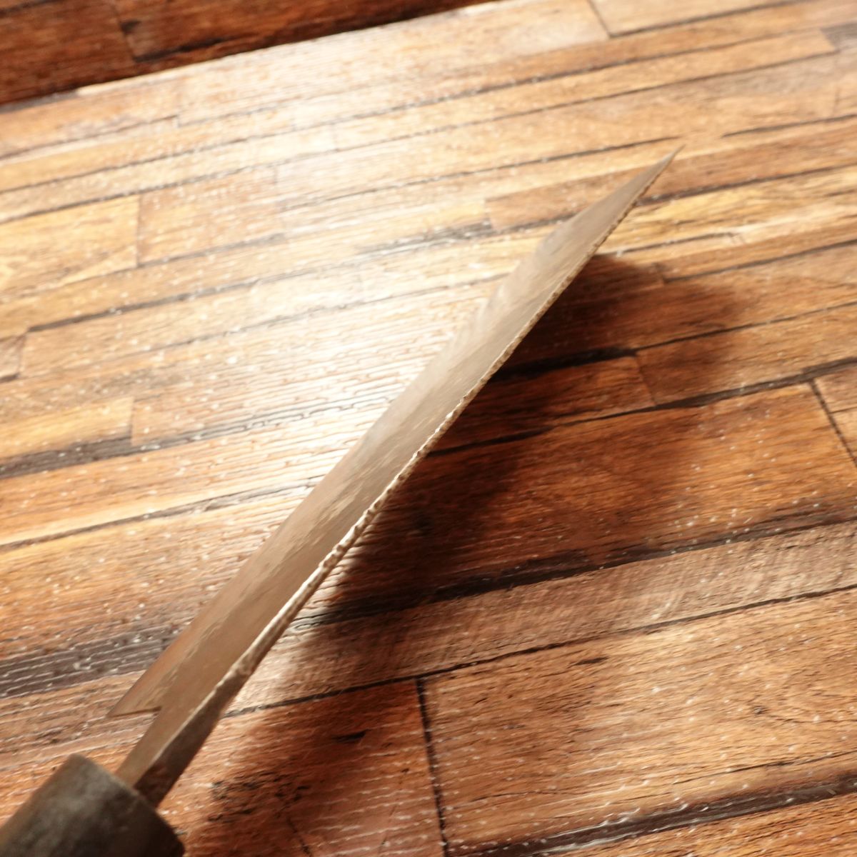 Black-Forged Nakiri Knife, Sharpened, Unbranded, Tosa, 170mm