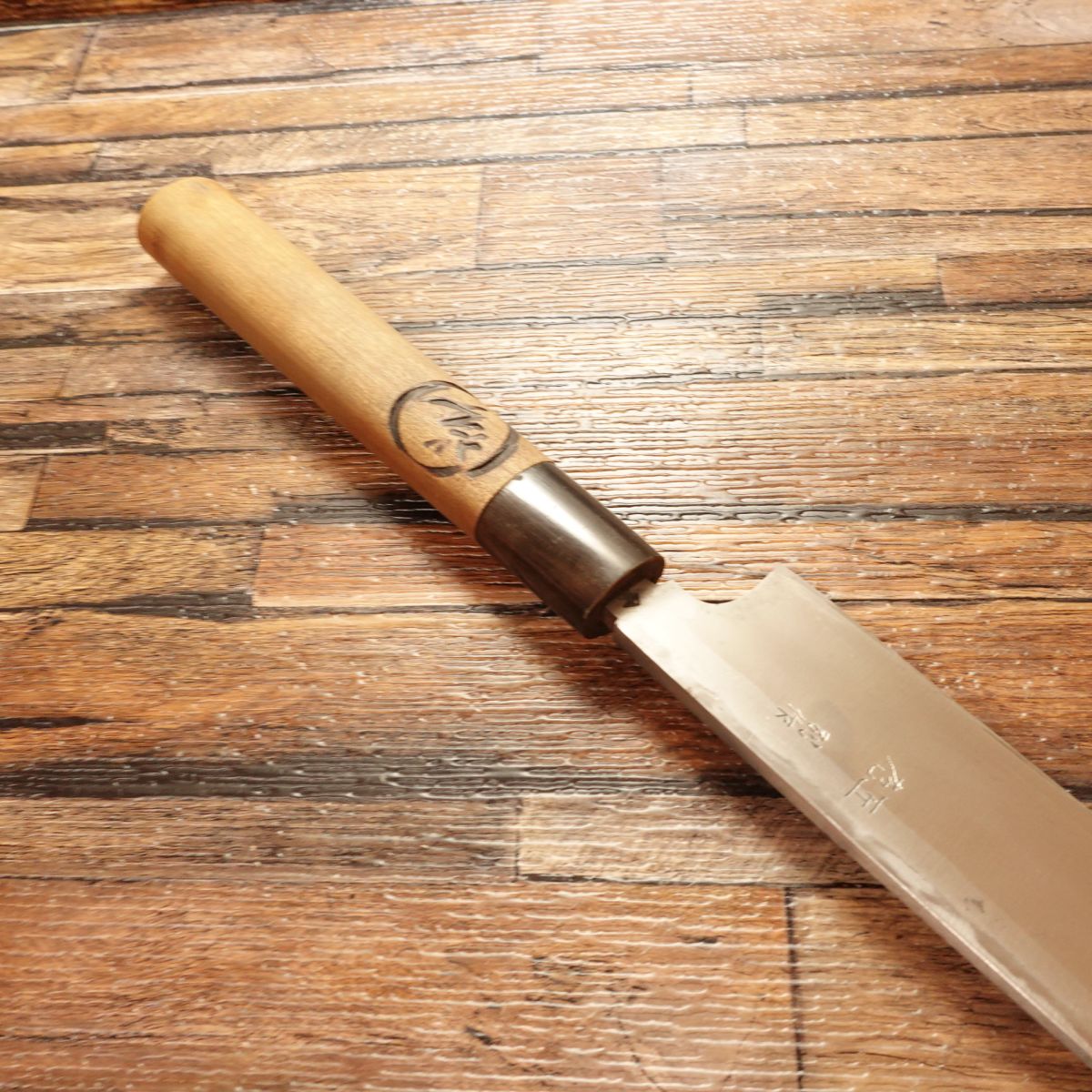 Houshou Yanagiba Knife, Sharpened, Buffalo Horn Handle, Sashimi Knife, Custom Made, Carefully Used, 335mm