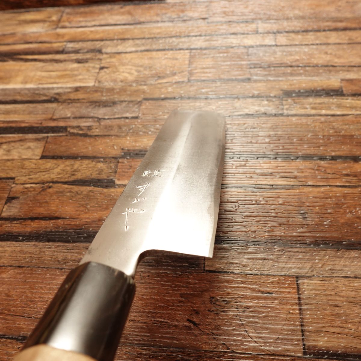 Suzuya Usuba Knife, Sharpened, Tokyo Suzuya, Water Buffalo Handle, Single-Bevel, Nakiri, 165mm