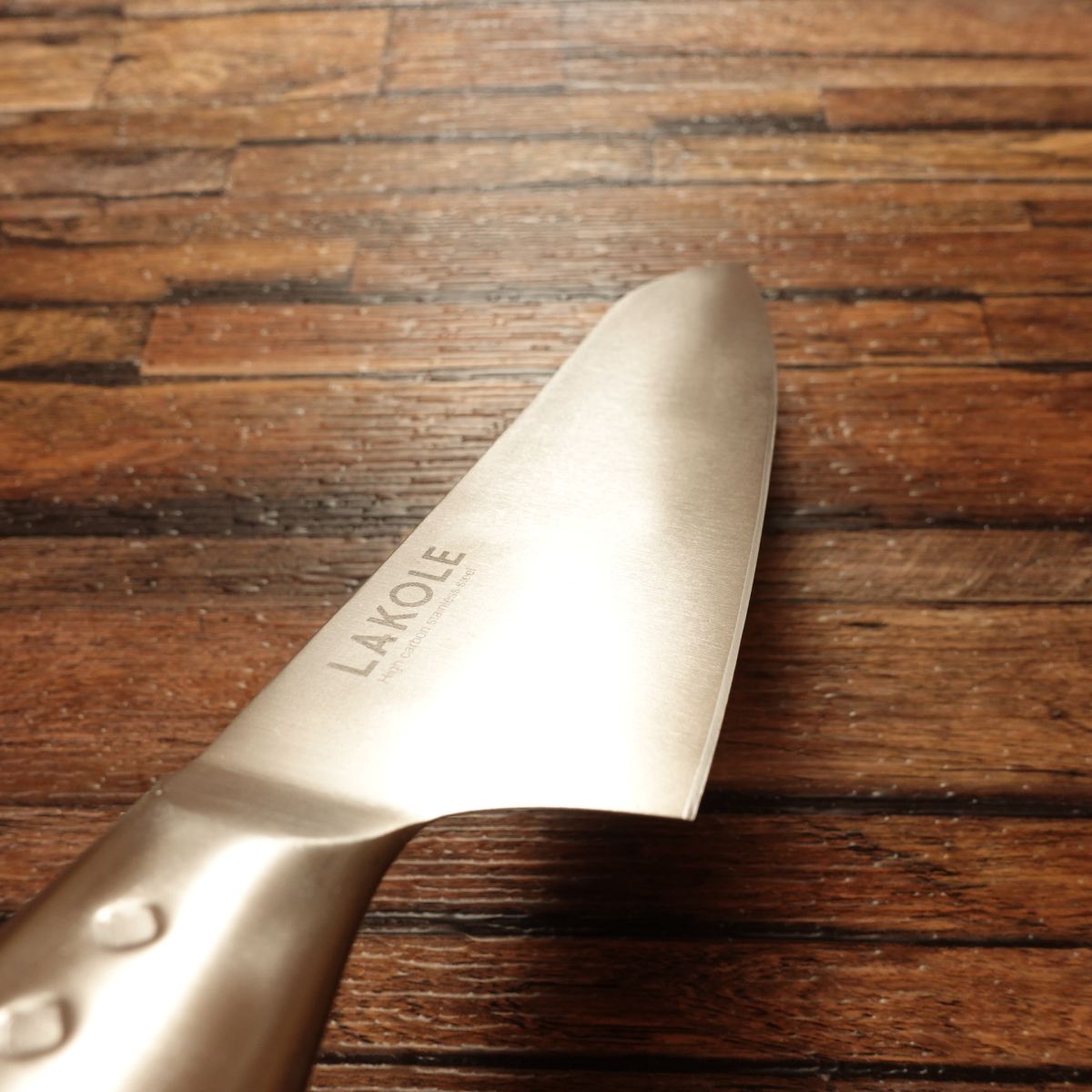 Lakole Santoku Knife, Sharpened, LAKOLE, All-Purpose Knife, All-Stainless Steel, Lightweight, Lightly Used, 165mm