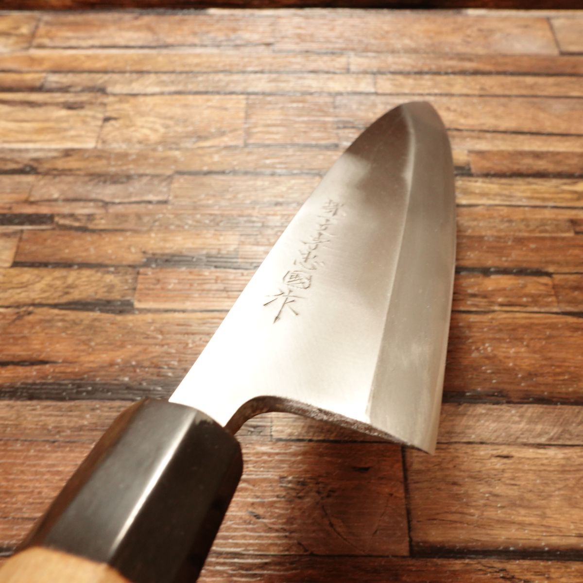 Sakai Ichimonji Tadakuni Mi-Oroshi Knife, Sharpened, Mi-Oroshi Deba Knife, Water Buffalo Octagonal Handle, Mon-Tanren, Aogami Steel, Supreme Grade, Unused Stored Item, 230mm