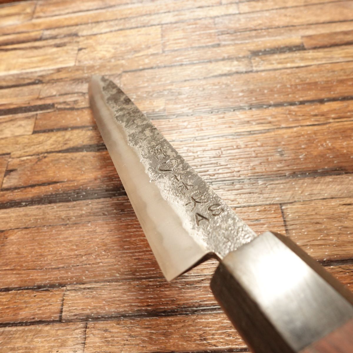 Niimi Shosui Yanagiba Knife, Sharpened, Water Buffalo Octagonal Handle, Sashimi Knife, Double-Bevel, Sujihiki, All-Purpose, Black-Forged, Niimi Shosui, Takeda Hamono, "Sasa no Ha", Unused Stored Item, 225mm