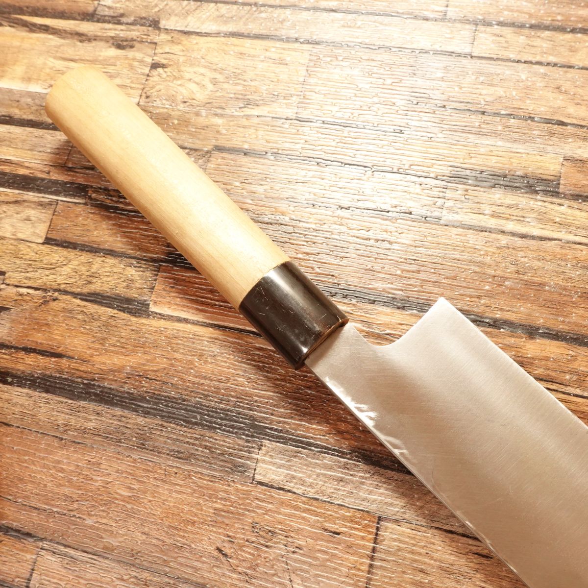 Kikutomoharu Usuba Knife, Sharpened, Large Size, Buffalo Horn Handle, With Sticker, Minimal Use, 240mm