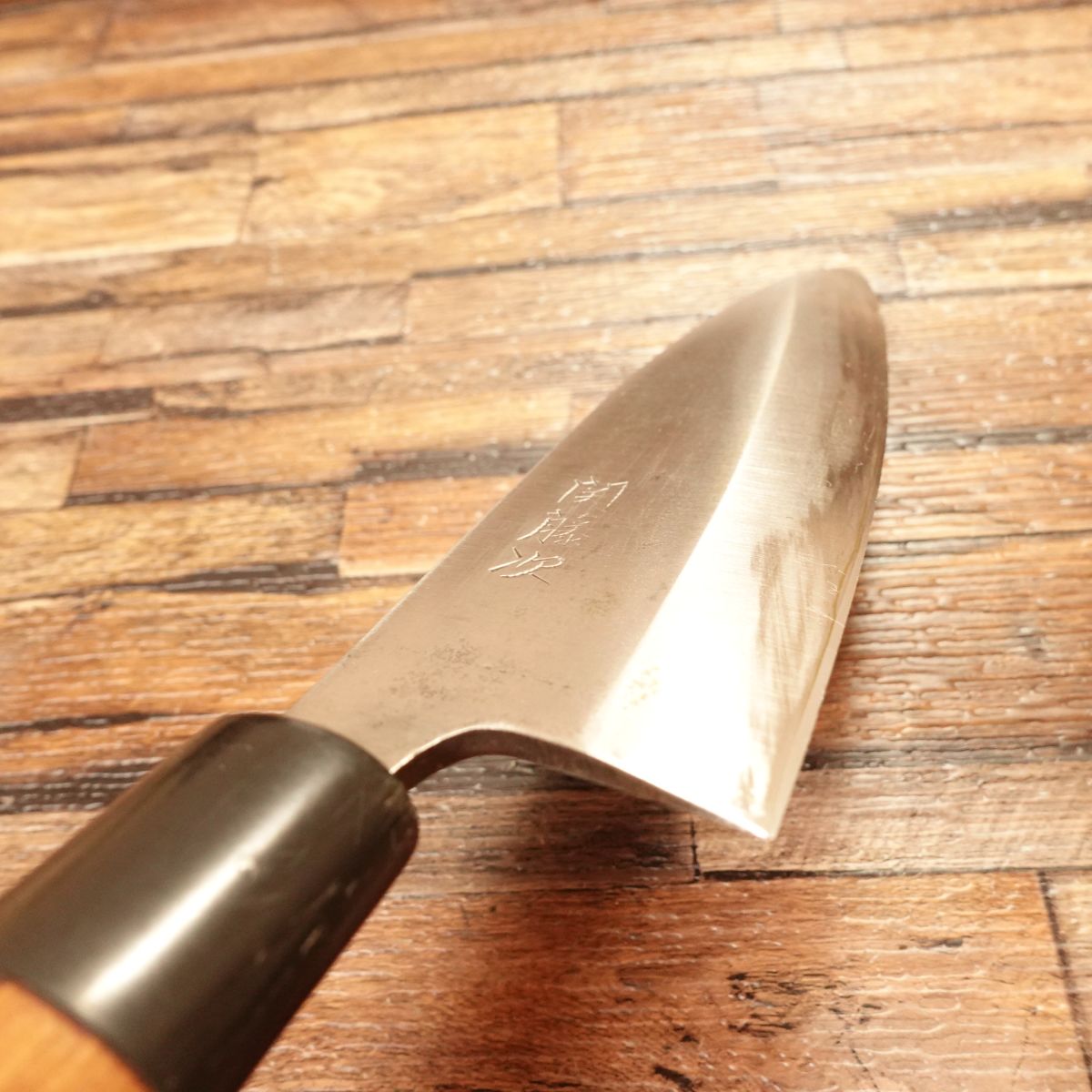 Seki Fujitsugu Ai-Deba Knife, Sharpened, Thin Deba, Hagane, Single Bevel, 155mm