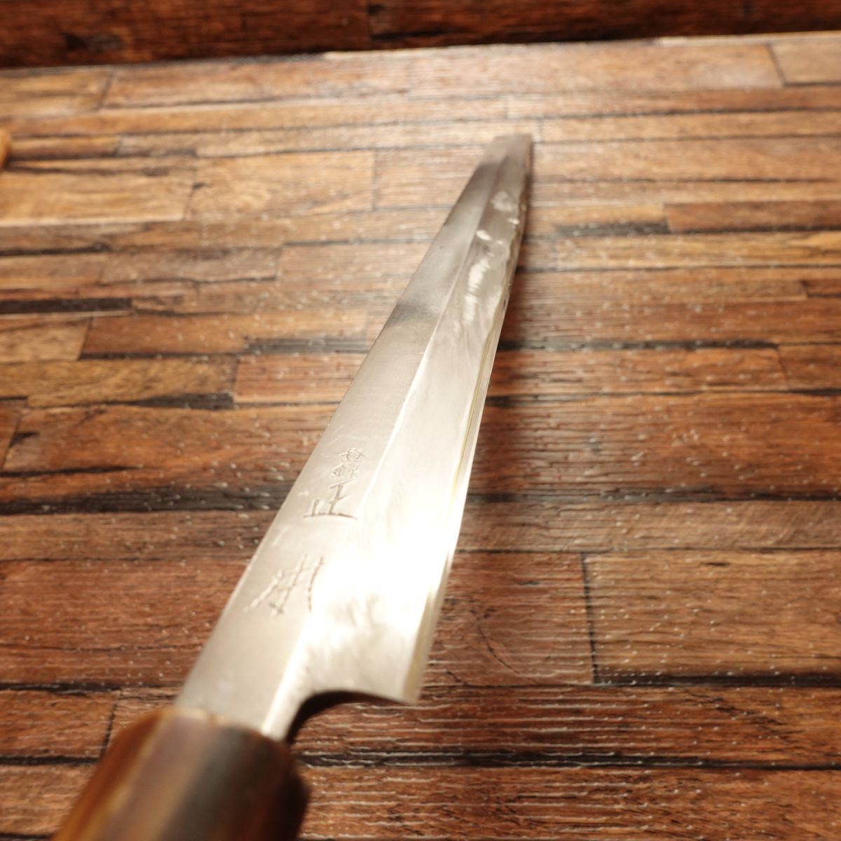 Masamoto Tako-Hiki Knife, Sharpened, White Water Buffalo Handle, Sashimi Knife, Octopus Cutter, With Wooden Saya, 305mm