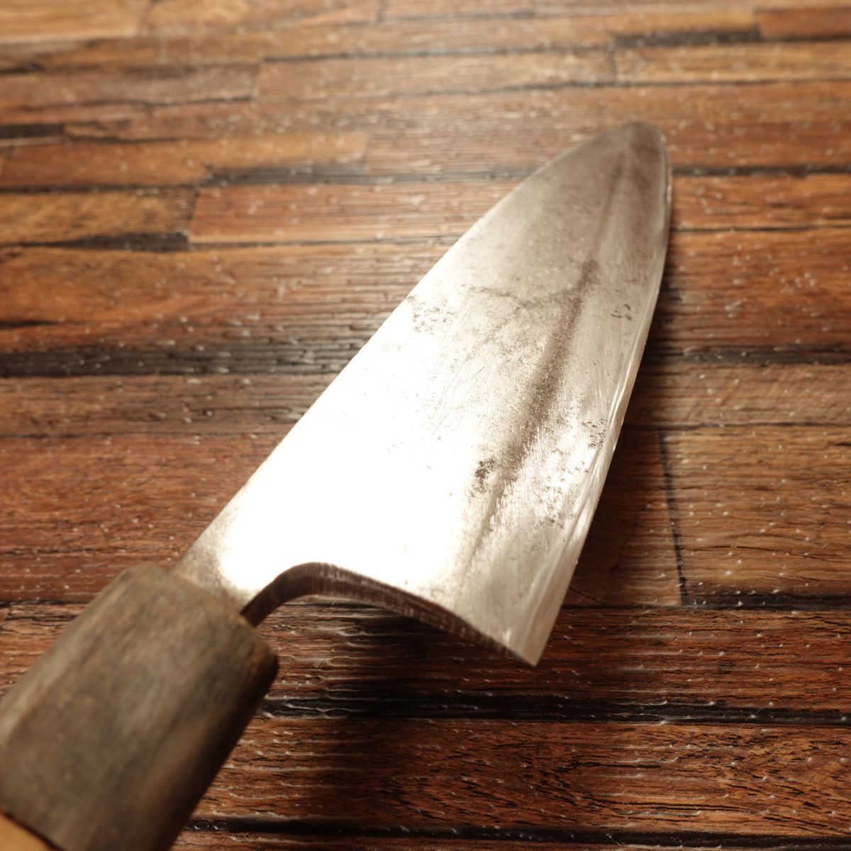 Masamoto Deba Knife, Sharpened, Water Buffalo Handle, “Hidemasa / Shu” Mark, Hagane Steel, Single-Bevel, 160mm
