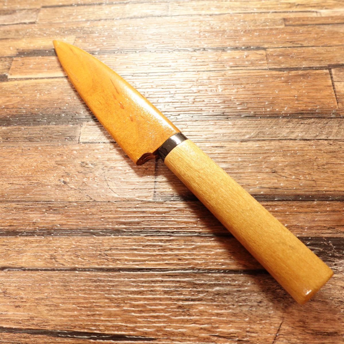 KAI Petty Knife, Sharpened, Wooden Saya, Fruit & Garnish Knife, Stainless Steel, 95mm