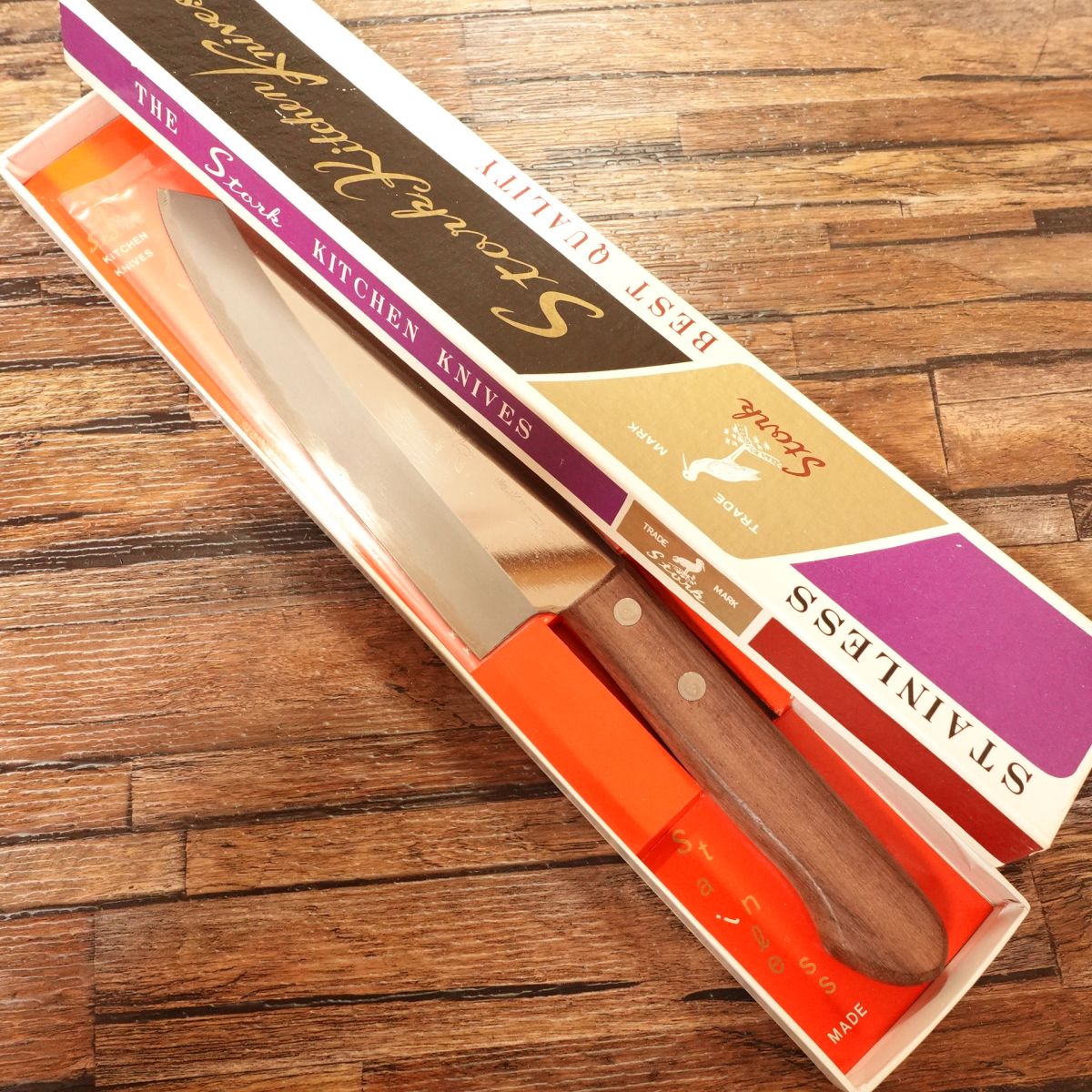 Stork Santoku Knife, Sharpened, Stainless Steel, Unused, Boxed, 165mm