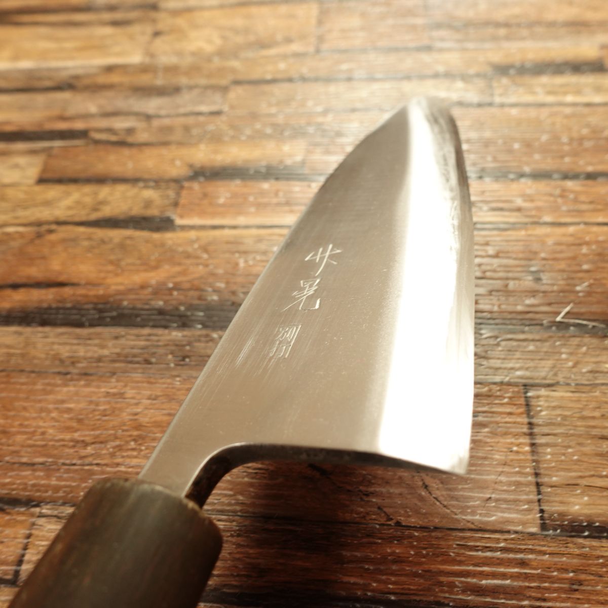 Takeaki Deba Knife, Sharpened, Water Buffalo Handle, Thick Blade, Betsuuchi, Hagane Steel, Single Bevel, 170mm