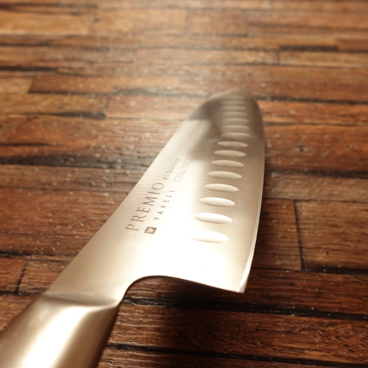 PREMIO Santoku Knife, Sharpened, Yaxell, All-Purpose Knife, Dimpled Blade, All-Stainless Steel, 170mm