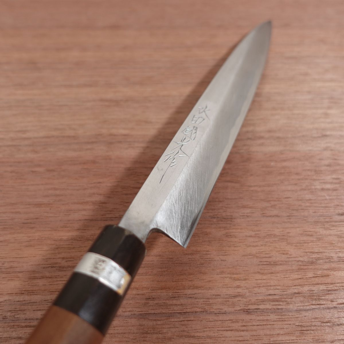Mizuta Kunimitsu Yanagiba Knife, Sharpened, Made by Mizuta Kunimitsu, Water Buffalo Handle, Sashimi Knife, Handmade, 210mm