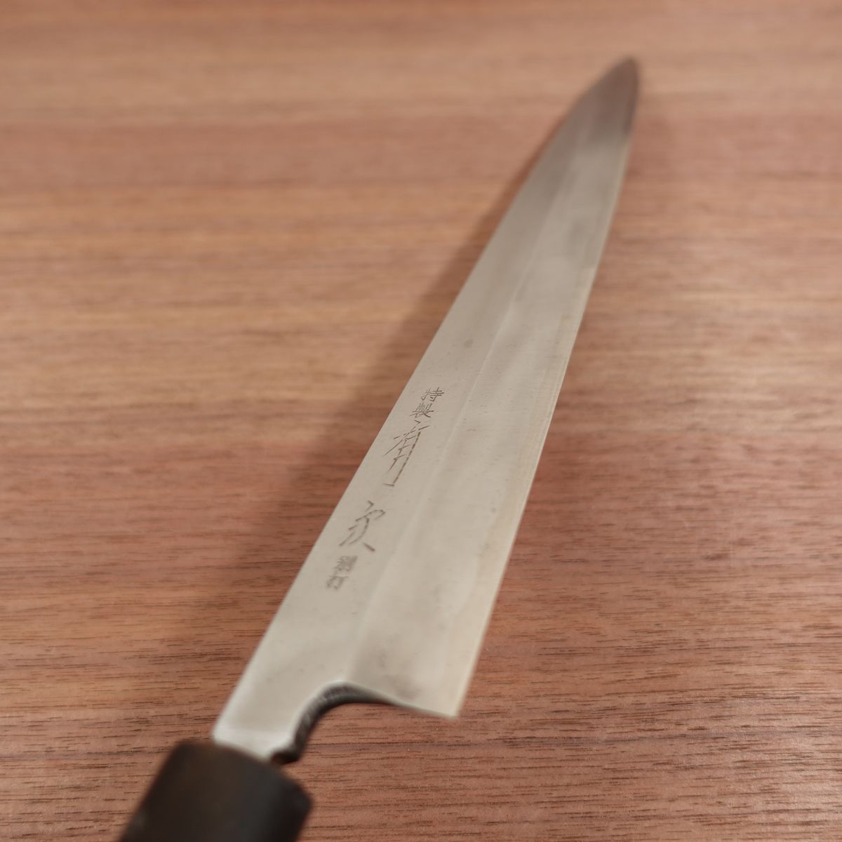 Aritsugu Yanagiba Messer, geschliffen, blauer Stahl, Wasserbüffelgriff, Sashimi Messer, Betsuuchi, 330mm