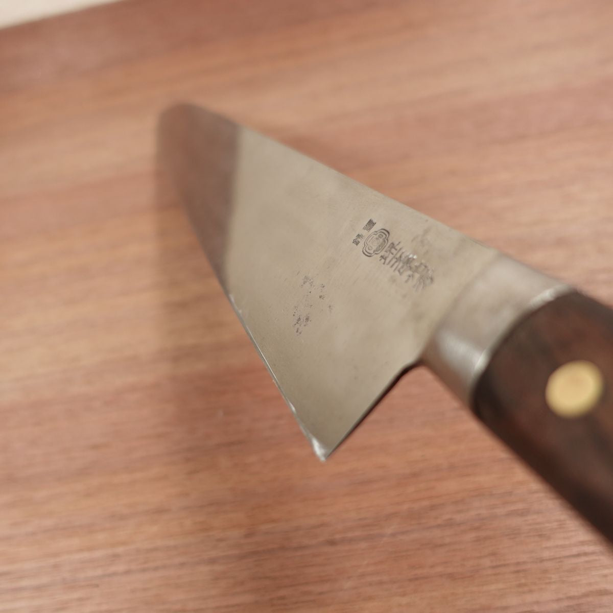 Sakai Ichimonji Mitsuhide Gyuto Messer, Geschärft, Allzweckmesser, Kochmesser, Karbonstahl, Nietenabdeckung Fehlt, 345mm