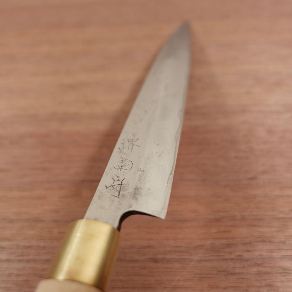 Sakai Kikumori Yanagiba Messer, geschärft, Sashimimesser, Kohlenstoffstahl, einseitig geschliffen, Griff wie neu, 210mm