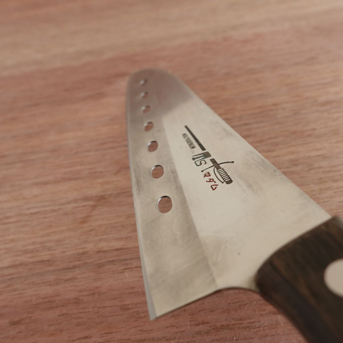 TS Madam Santoku Knife, Sharpened, Molybdenum Steel, Perforated Stainless Steel, 170mm