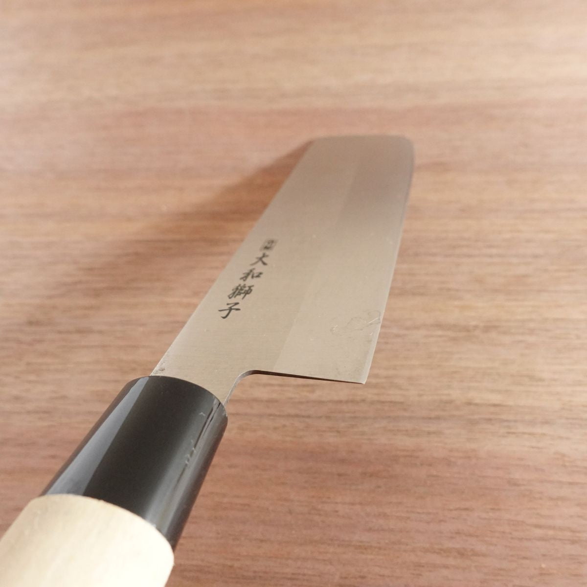 Yamato Shishi Nakiri Knife, Sharpened, Wa-Nakiri, Double Bevel, Nearly Unused, 155mm