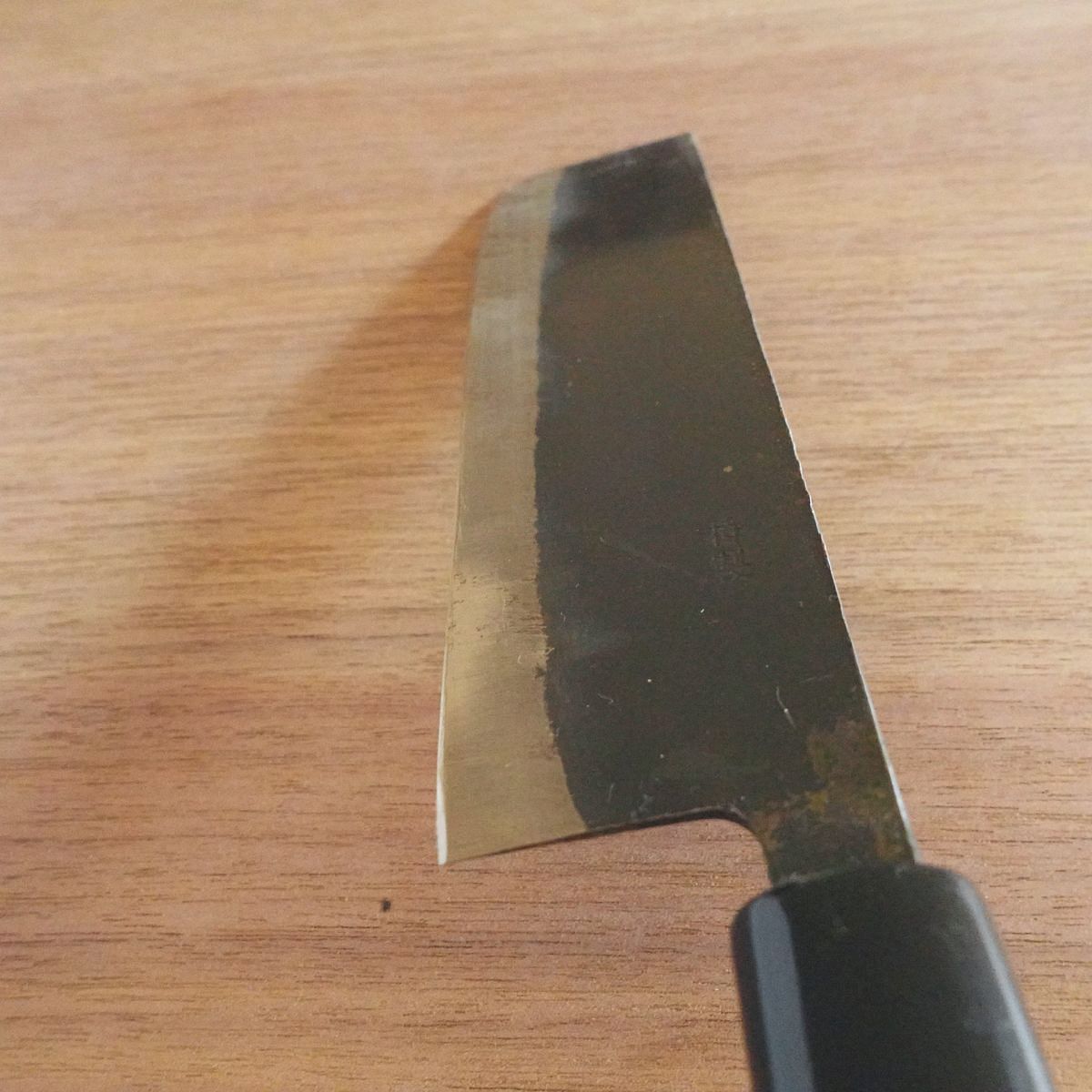 Yamanishi Nakiri Knife, Sharpened, Nishiyama Shokai, Kurouchi Finish, Special Edition, Nearly Unused, 165mm