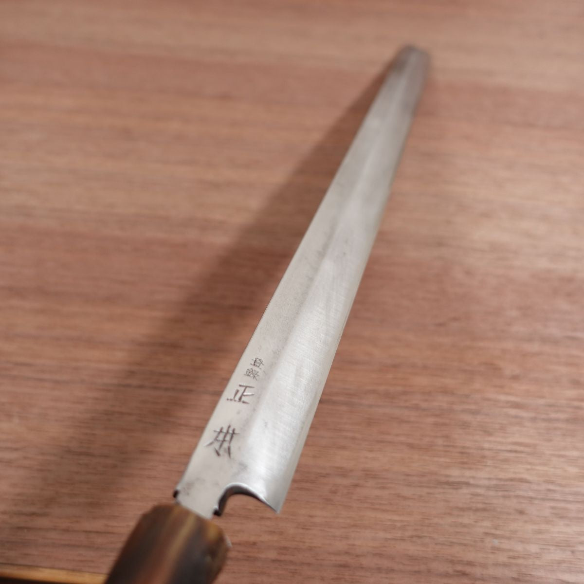 Masamoto Takohiki Knife, Sharpened, Water Buffalo Handle, Sashimi Knife, Carbon Steel, 365mm