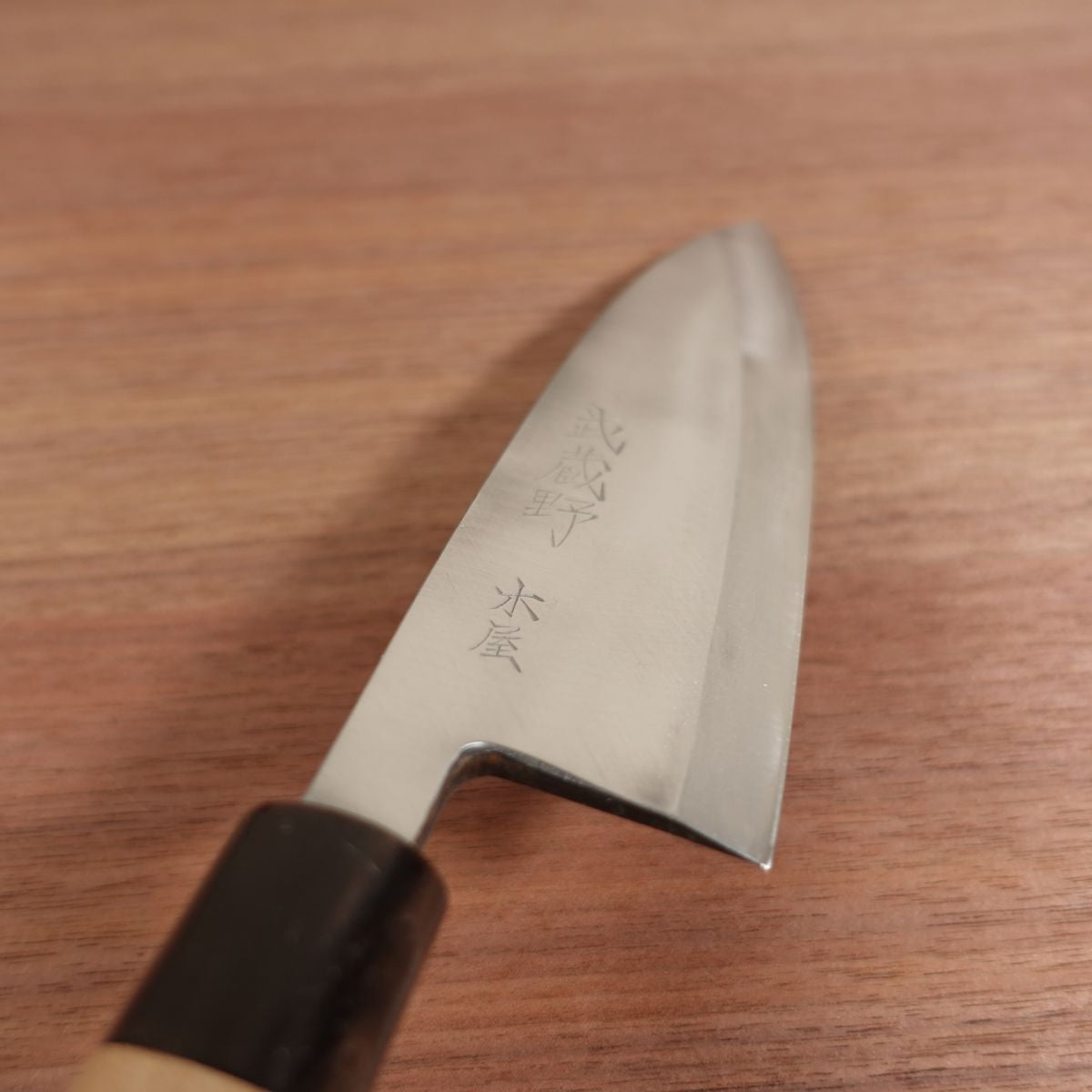 Kiya Deba Knife, Sharpened, Musashino, Water Buffalo Handle, Crack in Handle, Nearly Unused Stored Item, 170mm