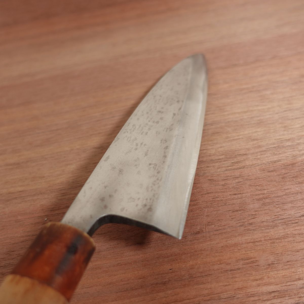 Heihachi Large Deba Knife, Sharpened, Water Buffalo Handle, Carbon Steel, Single Bevel, 210mm