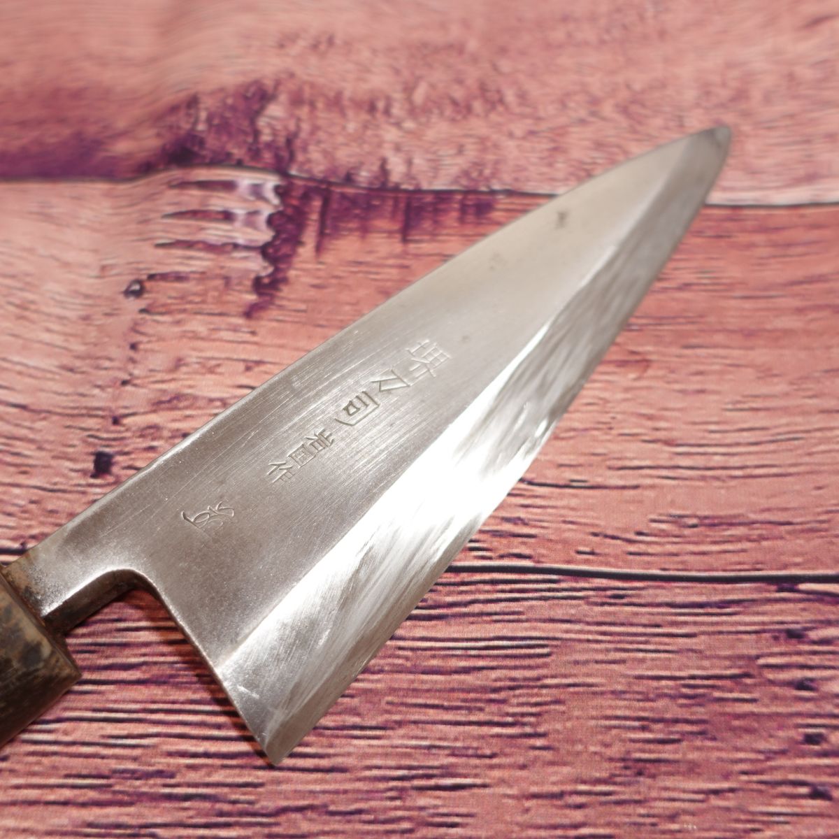 Sakai Toji Iwakuni Saku Deba Knife, Sharpened, Water Buffalo Horn Handle, Single-edged, Steel