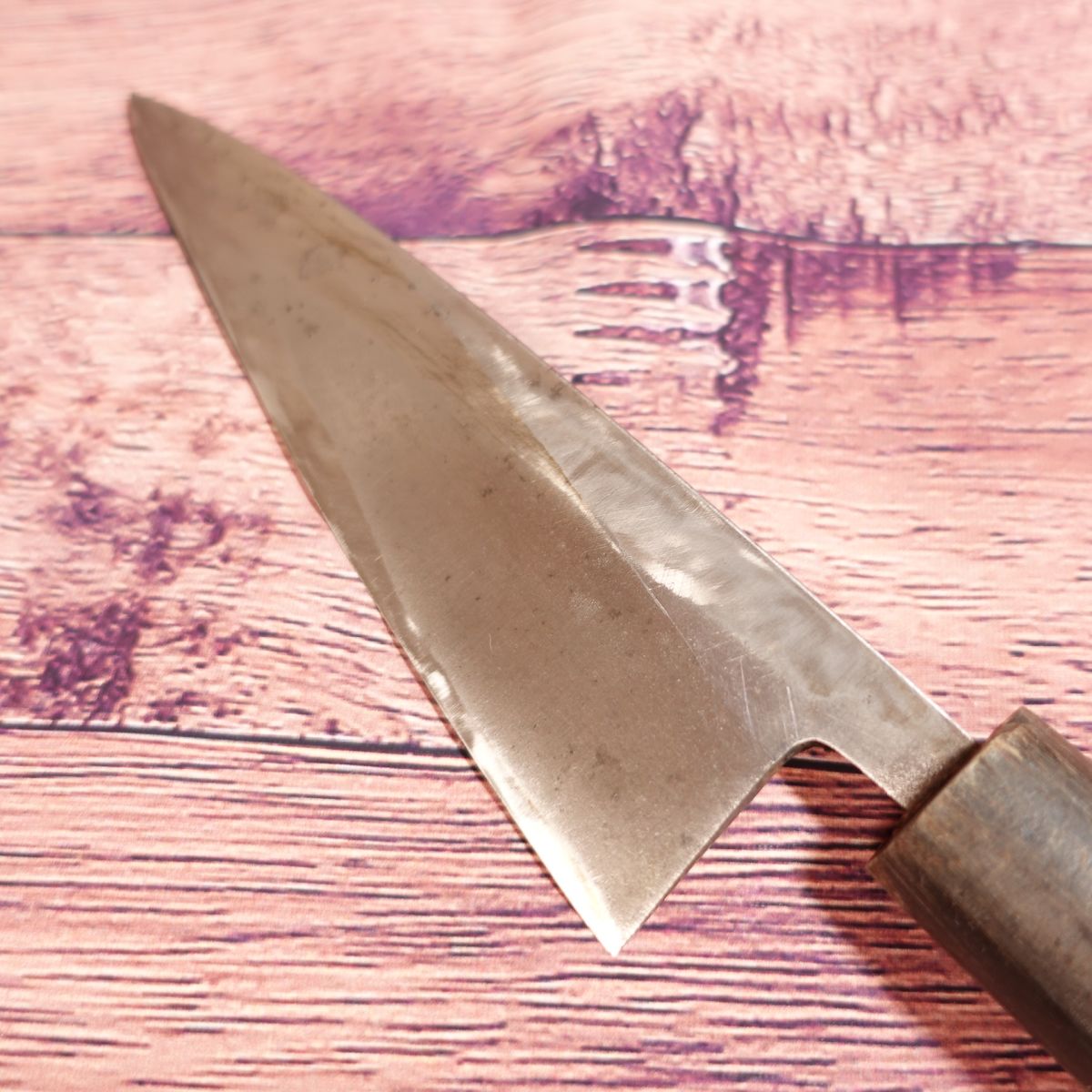 Sakai Toji Iwakuni Saku Deba Knife, Sharpened, Water Buffalo Horn Handle, Single-edged, Steel