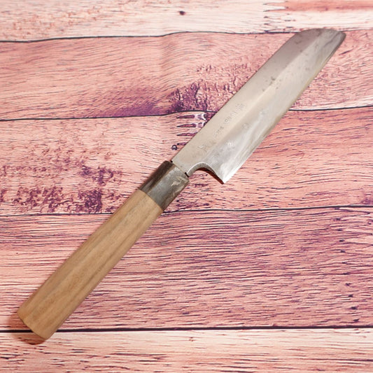 Sakai Toji Iwakuni Saku Kama-Usuba Knife, Sharpened, Water Buffalo Horn Handle, Single-edged, Steel, Nakiri